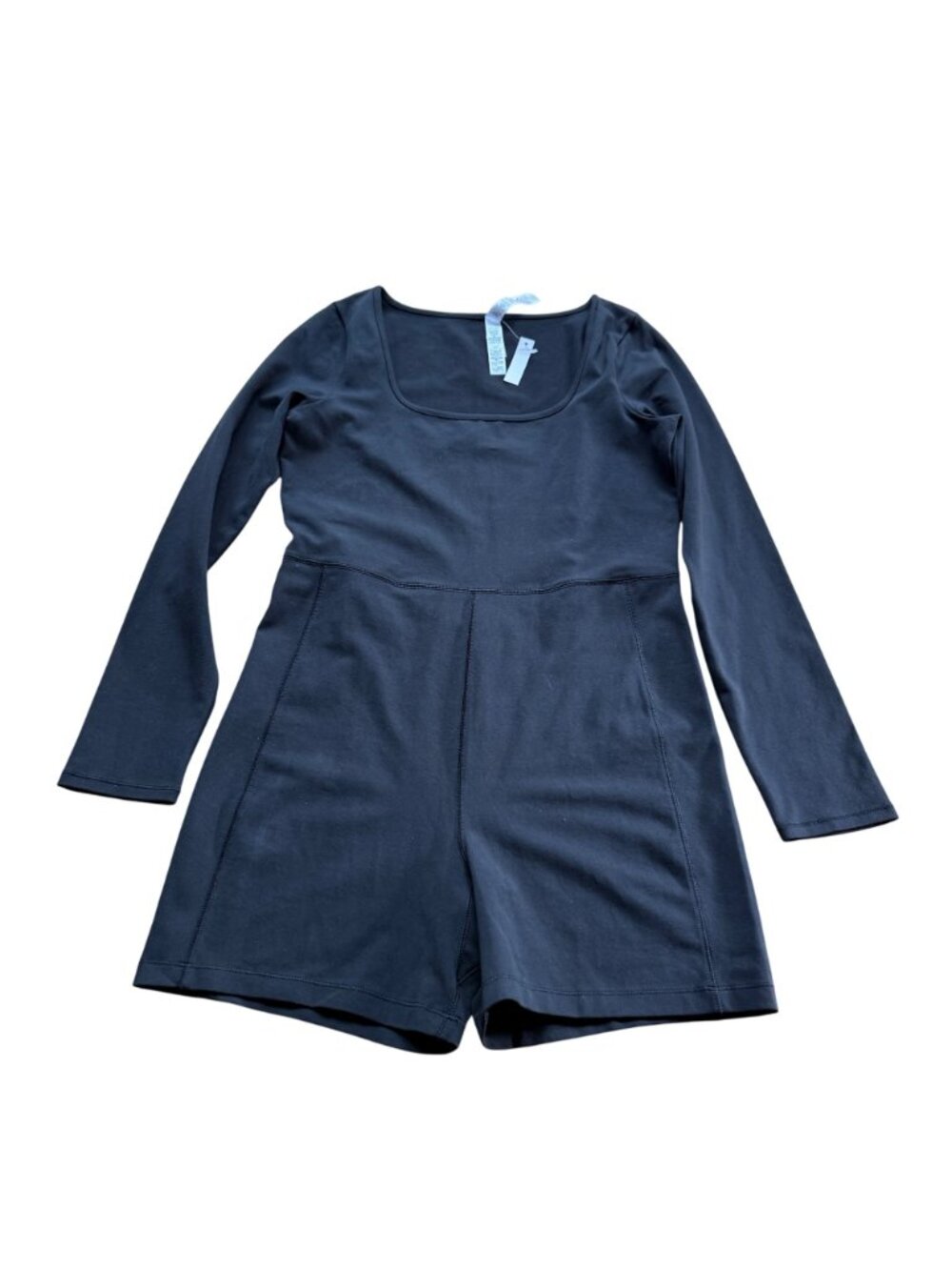 Madewell Size XL NEW True Black Knit Long Sleeve Fitted Biker Unitard Romper - Picture 2 of 12